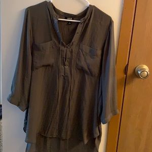 XL olive green flowy top